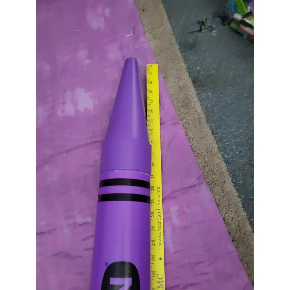 Vintage Giant 35” Crayola Crayon Piggy Bank Purple 1988 Fantazia Coin Fun Odd